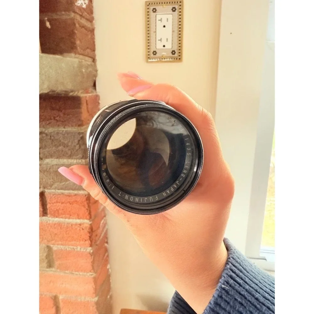 Fujica Fujinon 135mm f/3.5 Prime Lens for Film Camera & storage case & Lens Hood